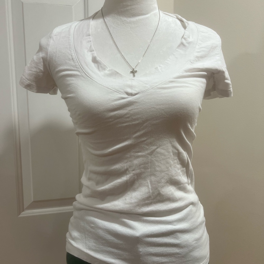 Ambiance White V-Neck Short Sleeve Tee